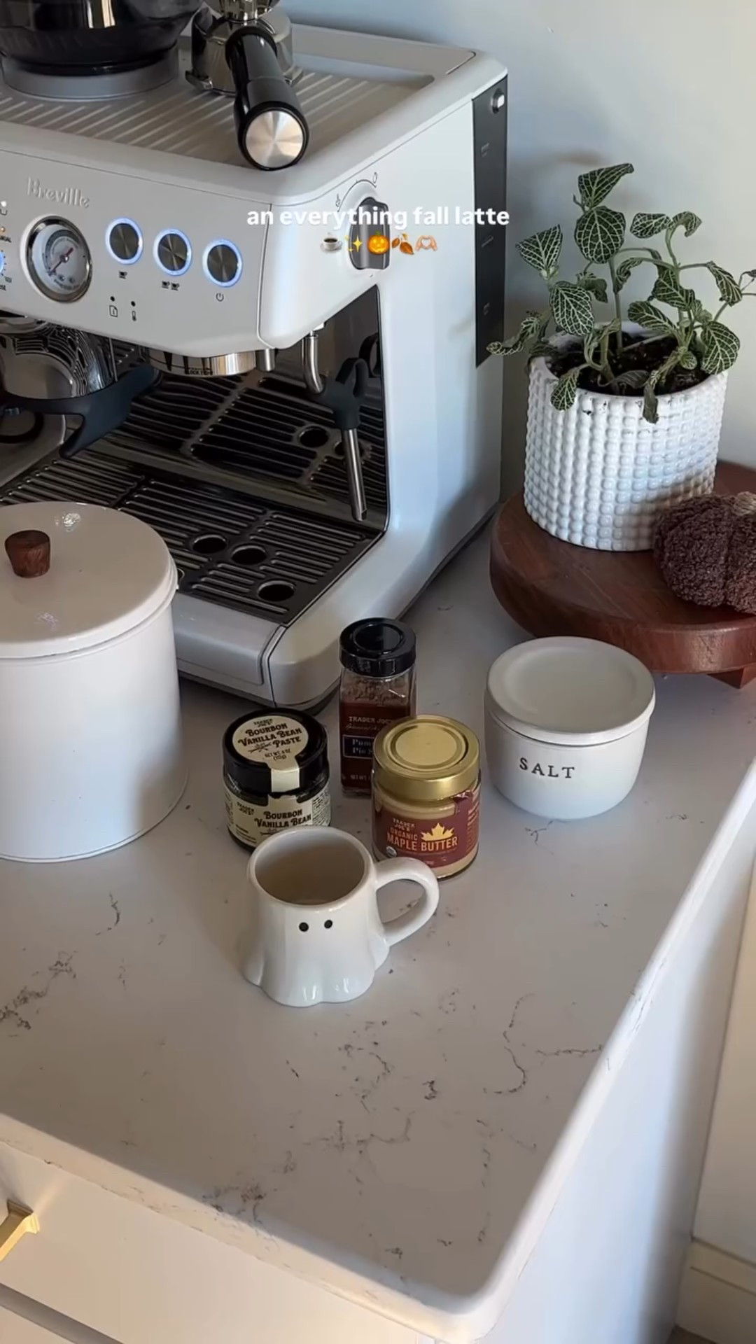 Catch me having an everything fall latte everyday all season long okay!!! 🍂

-maple butter // 1Tbsp
-brown sugar // 1 Tbsp
-vanilla bean paste // 1/4 tsp 
-pumpkin pie spice // 1/4 tsp
-salt // pinch 

@breville @traderjoes @anthropologie 

#coffeeathome #falllatte #psl