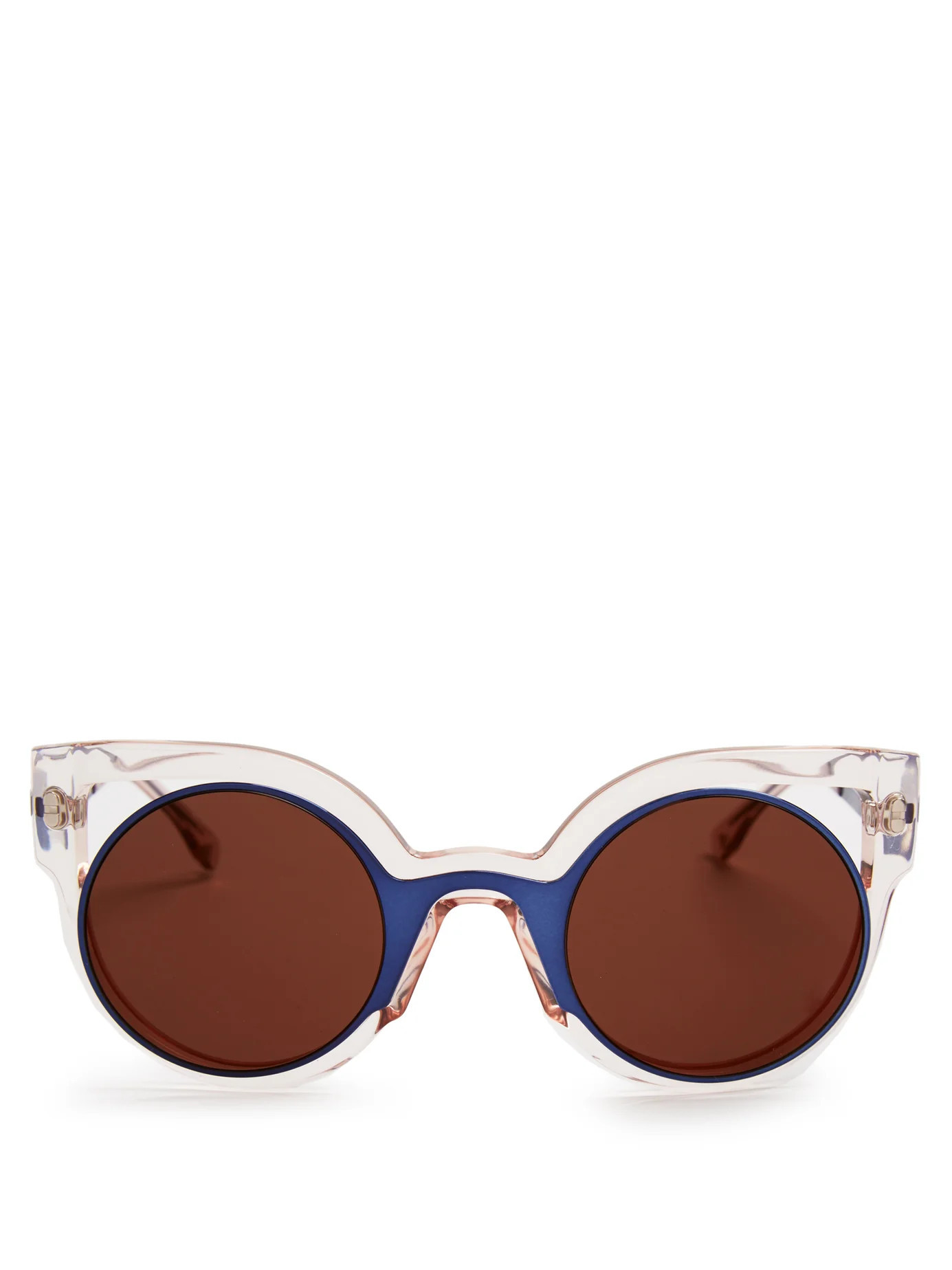 Bi-colour round-frame sunglasses | Matches (US)