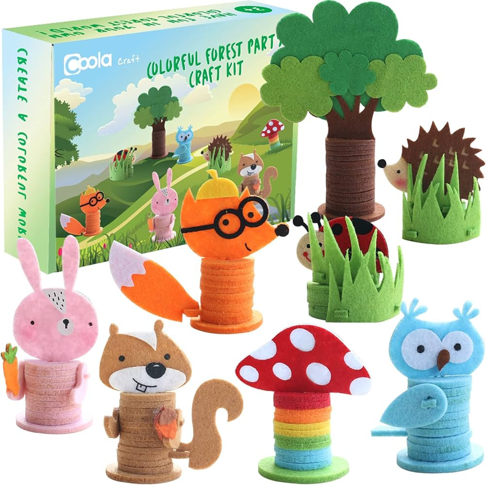 Coola Crafts for Kid Ages 4-8, 8PC Toddler Crafts, Animal Craft Kit Including Fox/Ladybug/Hedgeho... | Amazon (US)