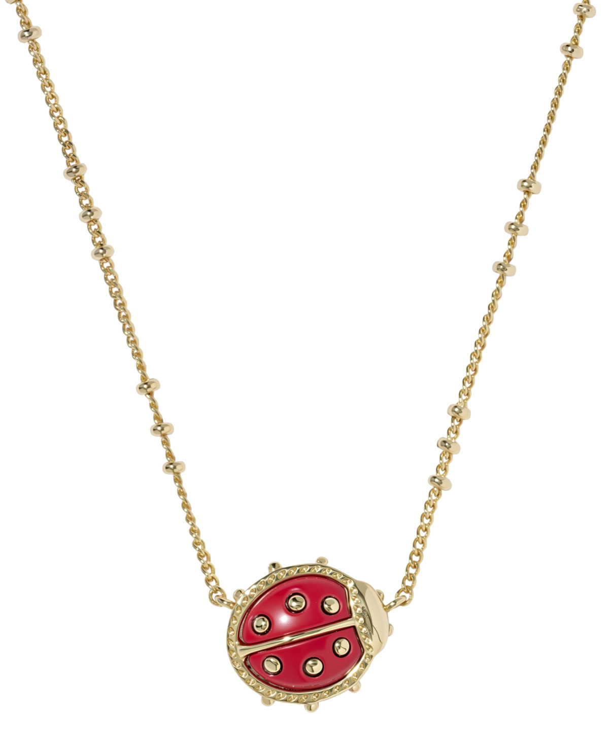 Kendra Scott 14k Gold Over Brass Lady Bug Short Pendant Necklace - Dark Red | Macy's