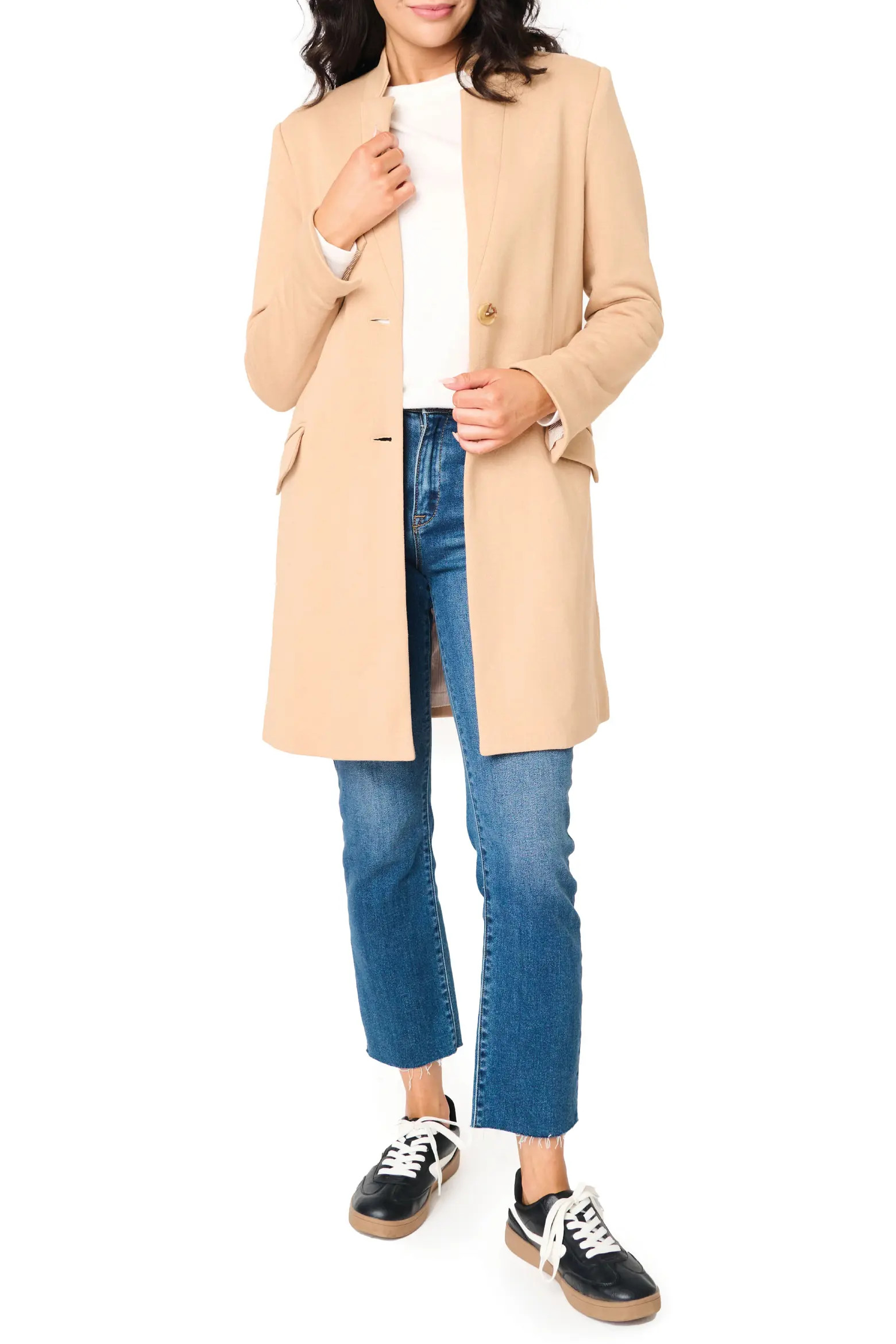 GIBSONLOOK Notch Collar Cotton Blend Jacket (Women) | Nordstrom | Nordstrom