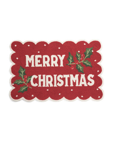 2x3 Merry Christmas Hook Rug | TJ Maxx