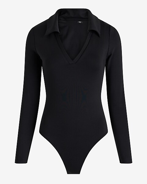 Body Contour High Compression V-neck Polo Bodysuit | Express