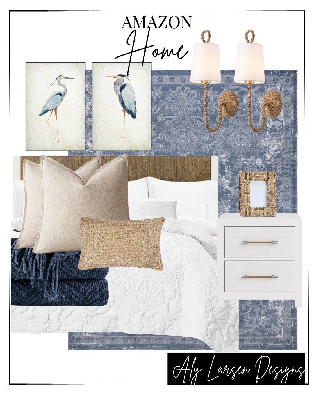 Navy blue coastal bedroom 
Wayfair home decor 
Amazon home decor 

#LTKHome #LTKStyleTip