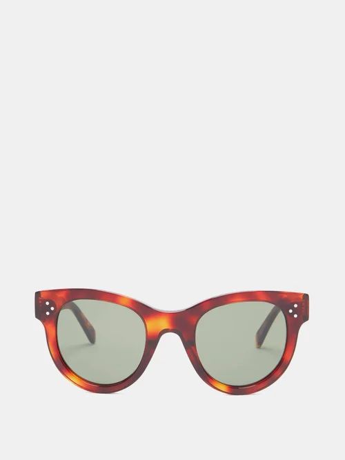 Celine Eyewear - Baby Audrey Cat-eye Acetate Sunglasses - Womens - Tortoiseshell | Matches (US)