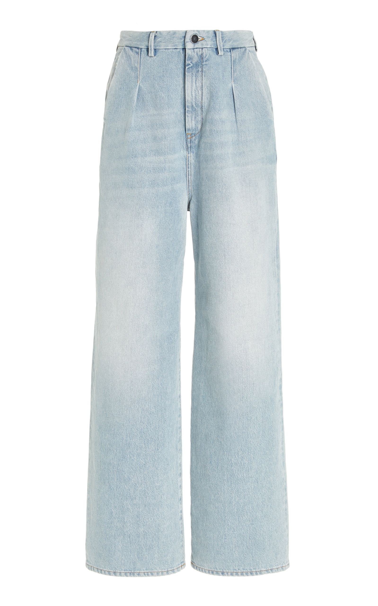 Pleated Wide-Leg Denim Pants | Moda Operandi (Global)