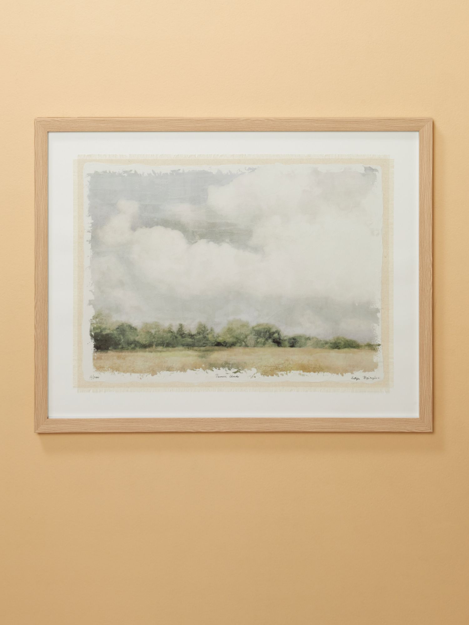 28x36 Linen Prairie Clouds Wall Art In Frame | Living Room | HomeGoods | HomeGoods
