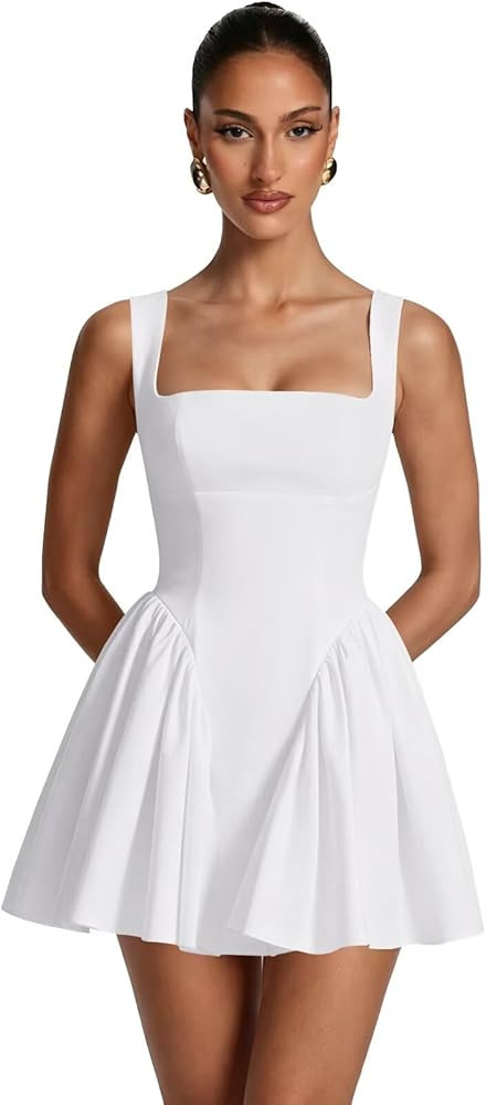 Cudiew Short Satin Homecoming Dress for Teens Mini Graduation Party Dress A Line Open Back with Bow | Amazon (US)