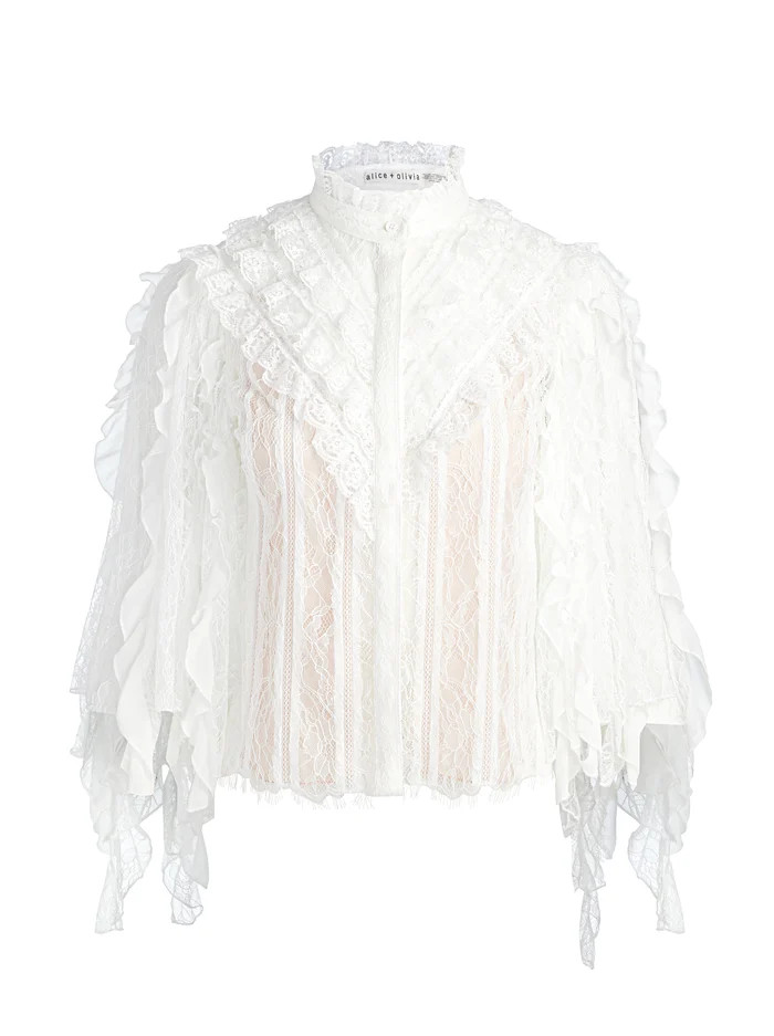 RHEBA LACE TOP | Alice + Olivia