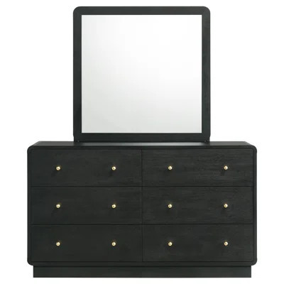 6-drawer Dresser And Mirror Black | Wayfair North America