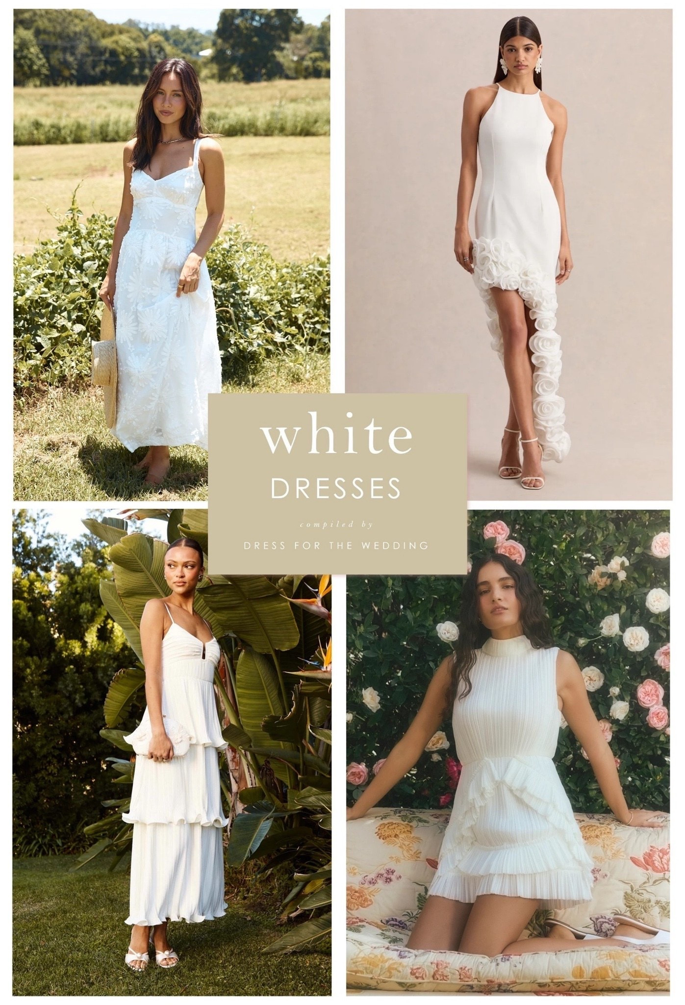 White dresses for brides to be. White dresses for rehearsal dinner dresses, wedding weekends and bachelorette parties 💍🤍