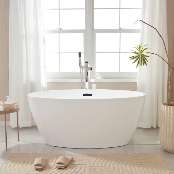 Freestanding Soaking Acrylic Bathtub | Wayfair North America