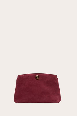 Pushlock Pouch Burgundy Suede | LITTLE LIFFNER