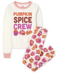 Girls Long Sleeve 'Pumpkin Spice Crew' Squishies Print Snug Fit Cotton Pajamas | The Children's P... | The Children's Place