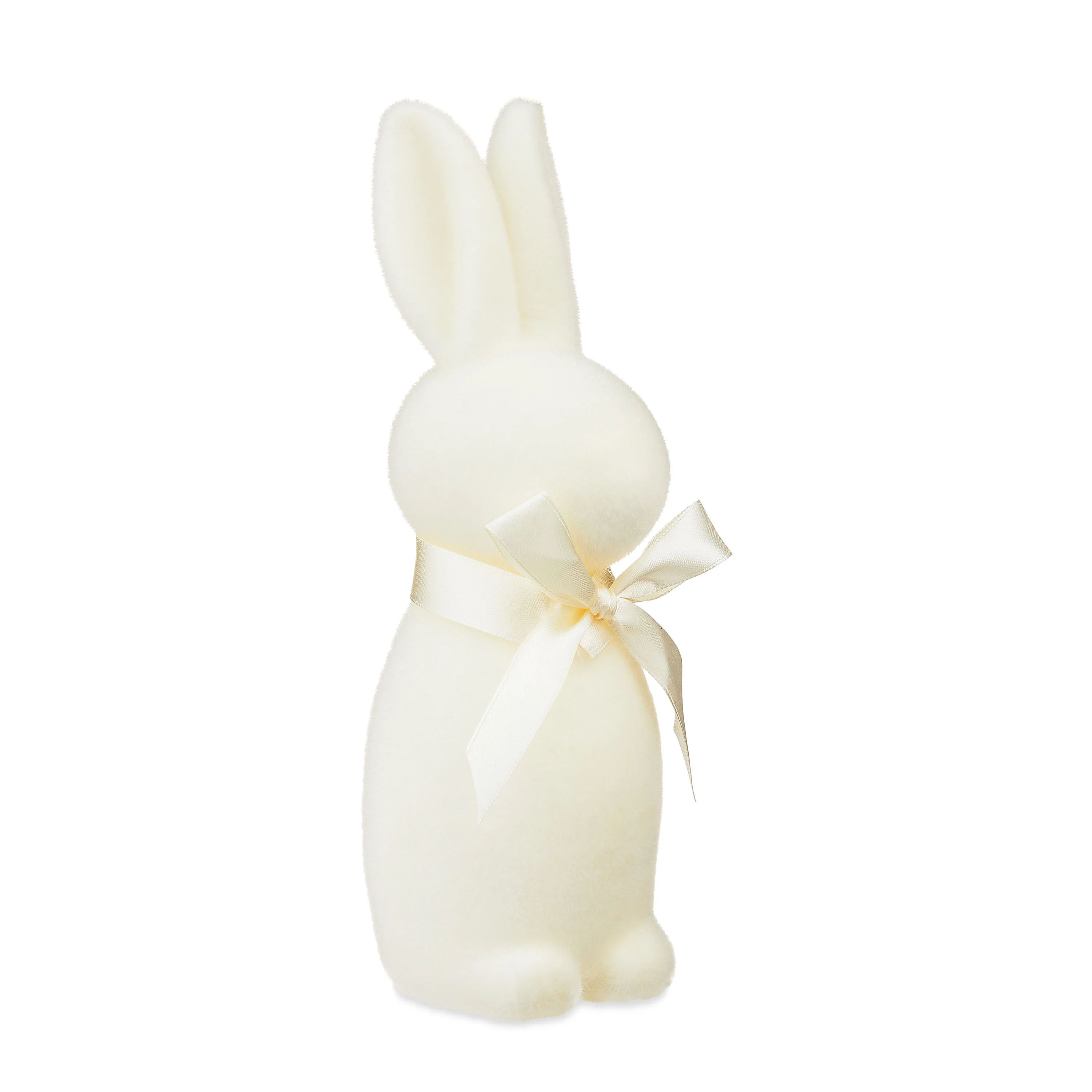 Easter Flocked Bunny Decor, Cream, 9 Inch, Way To Celebrate - Walmart.com | Walmart (US)
