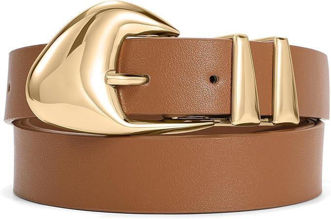 XZQTIVE Women's Leather Belts for Jeans Dress Pants Black Brown Belts for Women Ladies Waist Belt... | Amazon (US)