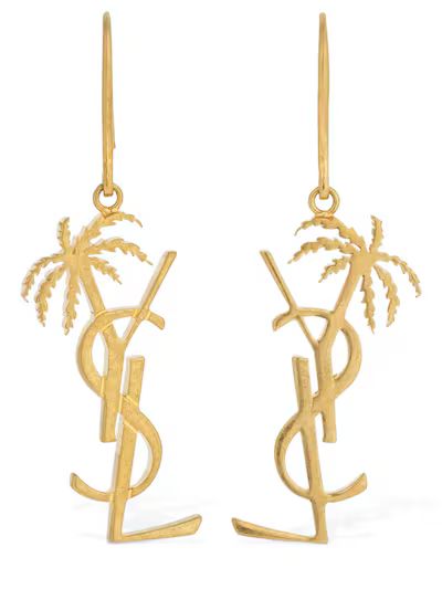 Saint Laurent - Ysl palm tree earrings - Gold | Luisaviaroma | Luisaviaroma