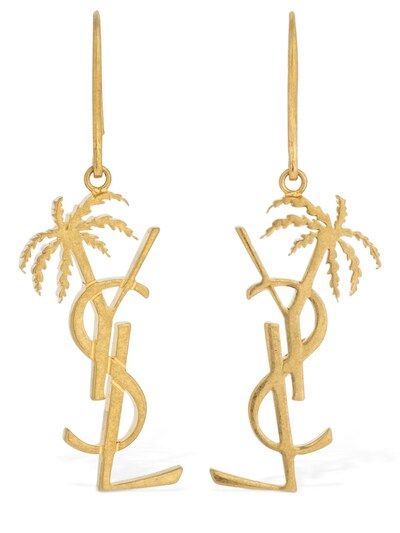 Saint Laurent - Ysl palm tree earrings - Gold | Luisaviaroma | Luisaviaroma