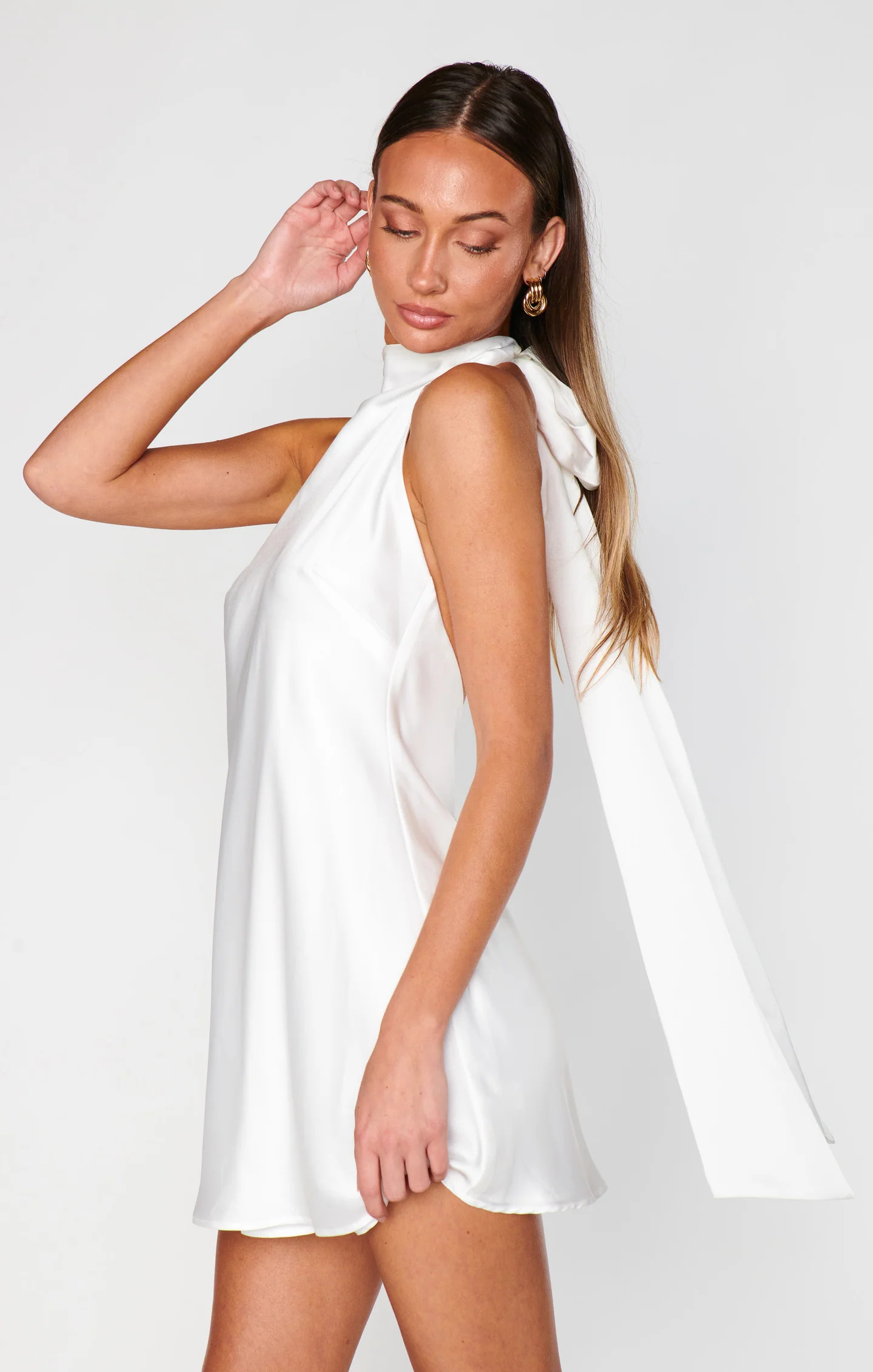 Lisa Mini Dress ~ Ivory Luxe Satin | Show Me Your Mumu