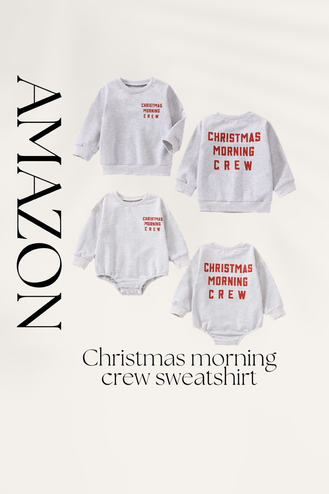 Amazon // matching Christmas morning sweatshirts for toddlers and baby 🫶🏼

#LTKkids #LTKSeasonal #LTKHoliday