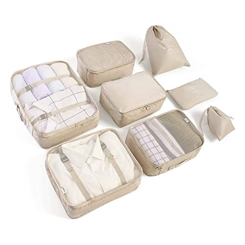 Amazon.com: LANSKLBD 8 Set Packing Cubes for Suitcases Travel Luggage Packing Organizers,Travel A... | Amazon (US)