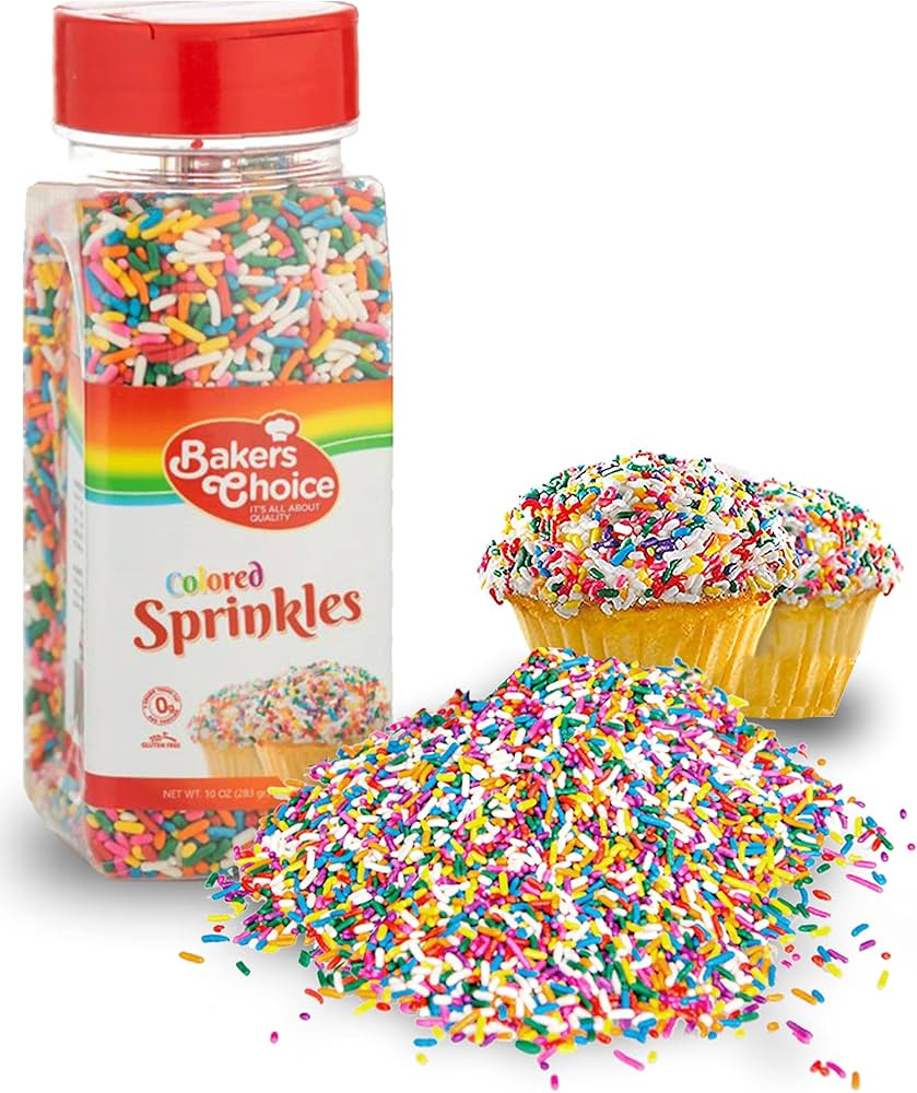 Bakers Choice Rainbow Sprinkles for Baking - Rainbow Jimmies Sprinkles for Ice Cream Toppings - D... | Amazon (US)