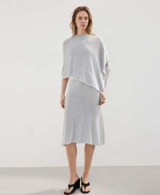 Mango Women's Asymmetrical Knitted Cape - Macy's | Macy's