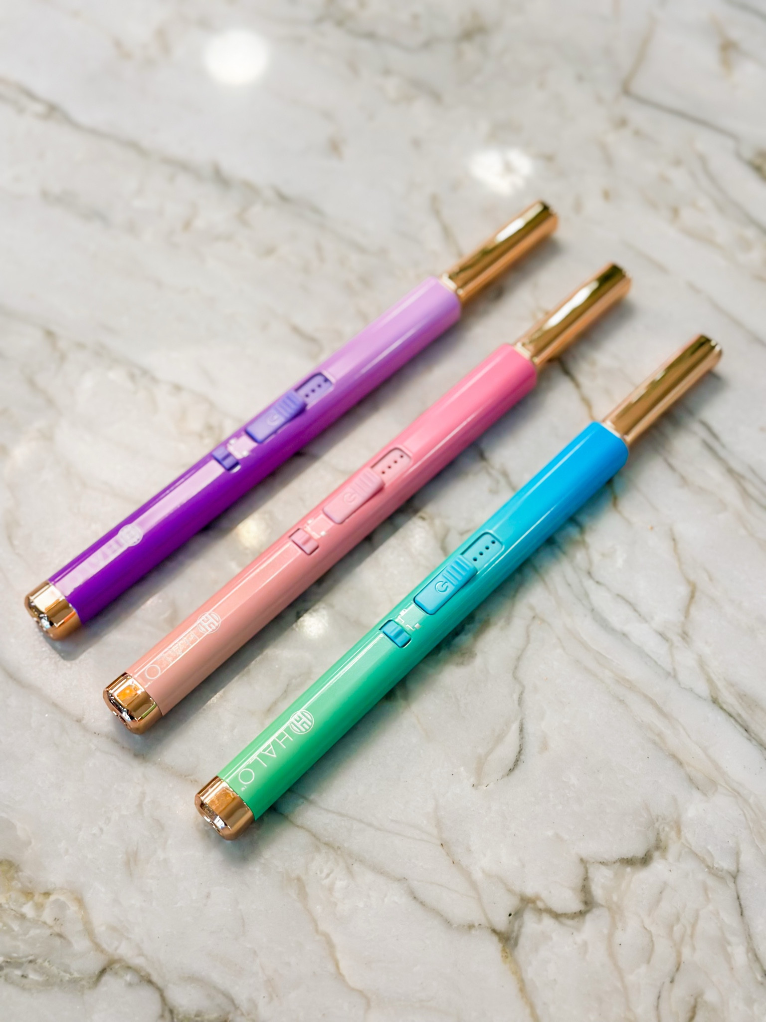 Set of three rechargeable lighters
