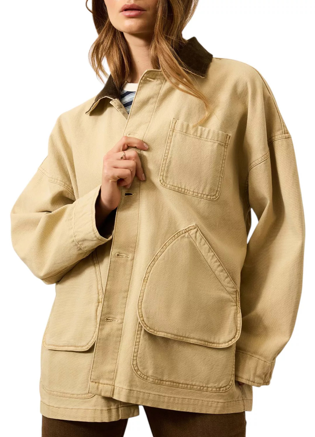 Faherty Women's Sunwashed Canvas Barn Jacket, XS/S, Sandy Khaki | DICK'S Sporting Goods