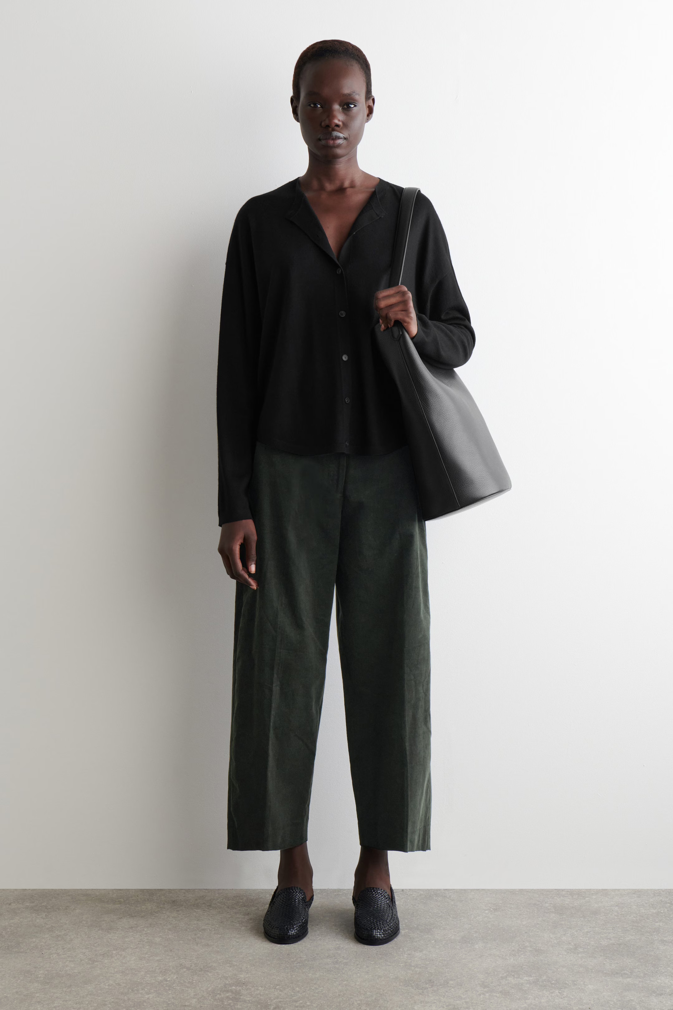 CROPPED CORDUROY PANTS - DARK GREEN | COS US | COS (EU)