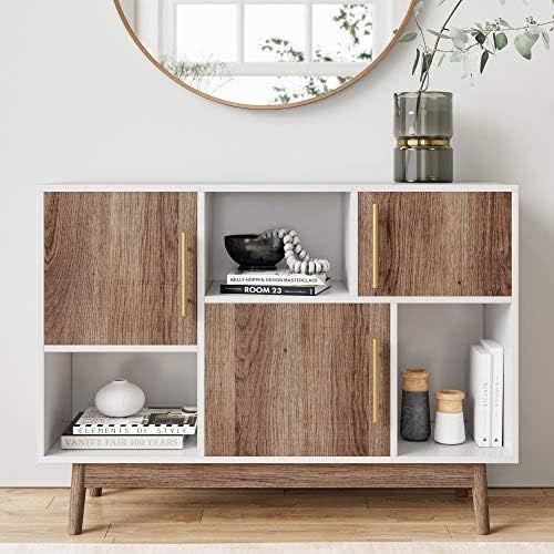 Nathan James Ellipse Multipurpose Storage Cabinet with Display Shelves and Doors, Entryway Modern... | Amazon (US)
