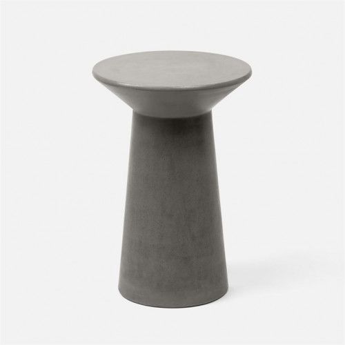 Made Goods Mason Indoor/Outdoor Side Table Dark Gray 16 in D X 24 in H Reinforced Concrete | Gracious Style