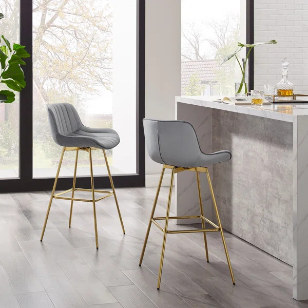 Neuhaus Swivel 28.94" Bar Stool (Set of 2) | Wayfair North America