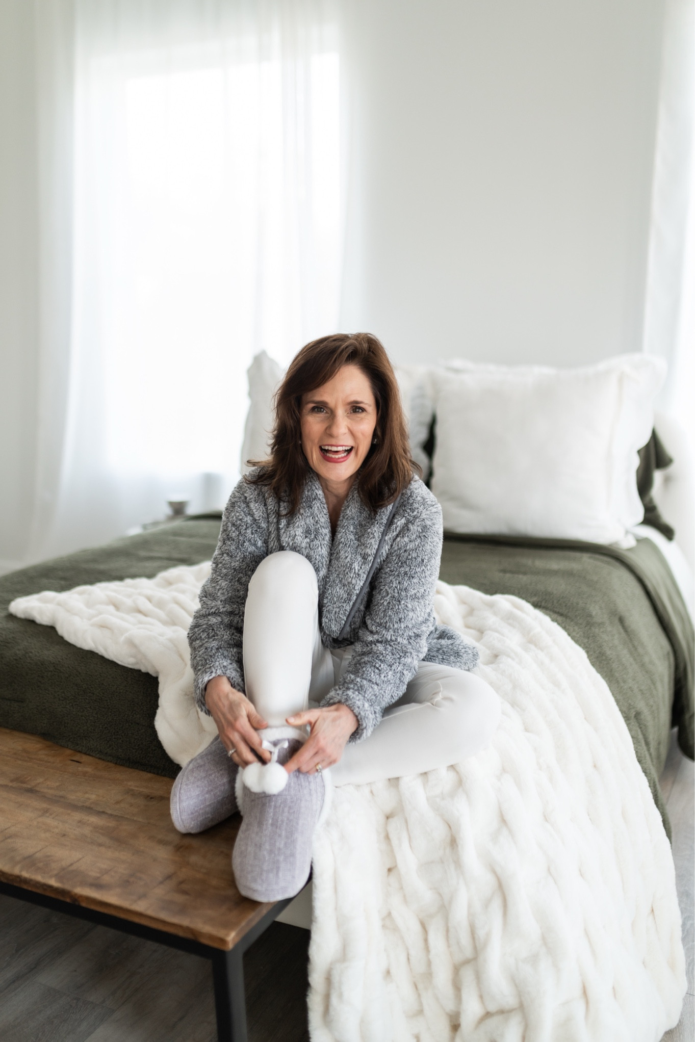 The perfect cozy slippers.   Cover your ankles so that they stay warm too.

This cozy cardigan is perfect for lounging or even WFH.
#ltkpetite #petite

#LTKOver40 #LTKSeasonal #LTKShoeCrush