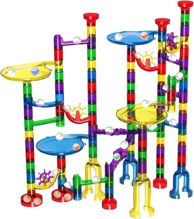 Magicfly Marble Run Set, 127 Pcs Marble Race Track for Kids with Glass Marbles Upgrade Marble Wor... | Amazon (US)
