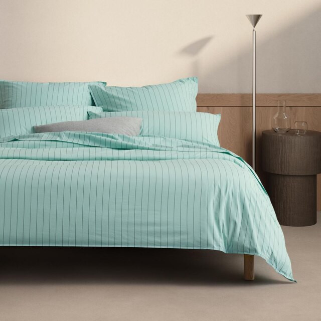 Bayley Stripe Washed Percale Quilt Cover Set | Sheridan