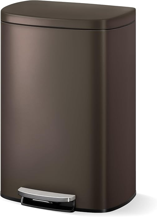 GarveeHome Stainless Steel Kitchen Trash Can, 13 Gal / 50 L Step-On Garbage Bin with Soft Close L... | Amazon (US)