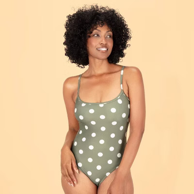 Lands' End Women's Polka Dot Full Coverage Binding One Piece Swimsuit - Multi S | Target