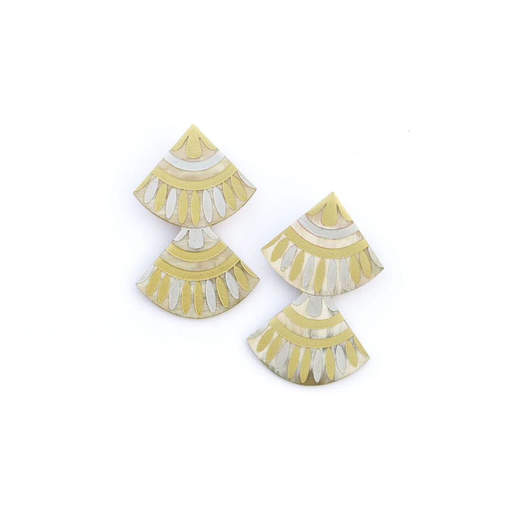 Metallic Double Tile Earring | Sunshine Tienda
