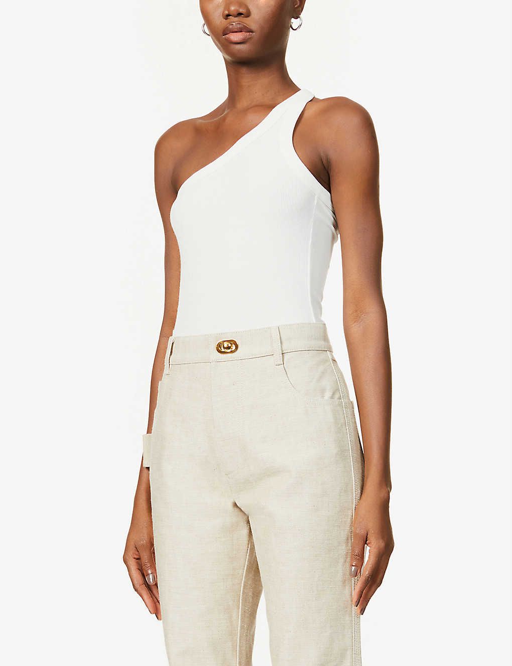 Driss asymmetric stretch-jersey tank top | Selfridges