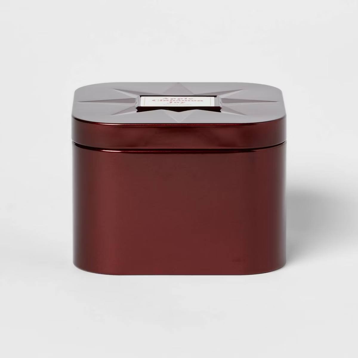 3 Wick Lidded Metal Tin Candle Apple Cinnamon Joy 12oz Dark Red - Threshold™ | Target