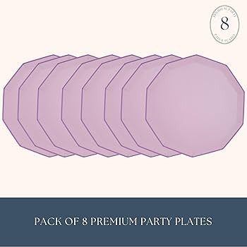 Lilac Purple Paper Party Plates | Disposable Plates For Holiday, Easter, Butterfly, Fairy | Sturd... | Amazon (US)