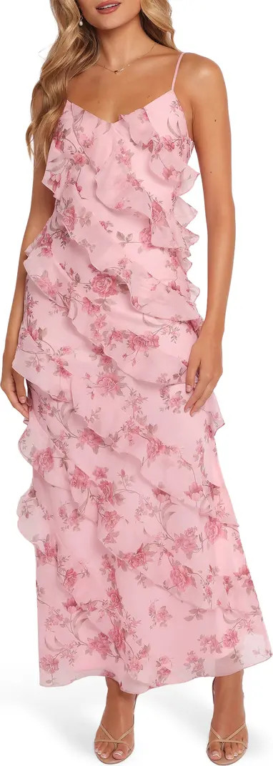 Ciao Floral Ruffle Chiffon Gown, Summer Wedding Guest, Graduation Dresses | Nordstrom
