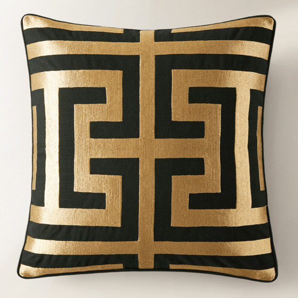 Cace Pillow 22" - Black/Gold | Z Gallerie