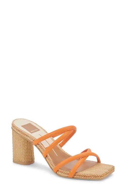 Dolce Vita Patsi Strappy Slide Sandal in Orange Leather at Nordstrom, Size 9 | Nordstrom