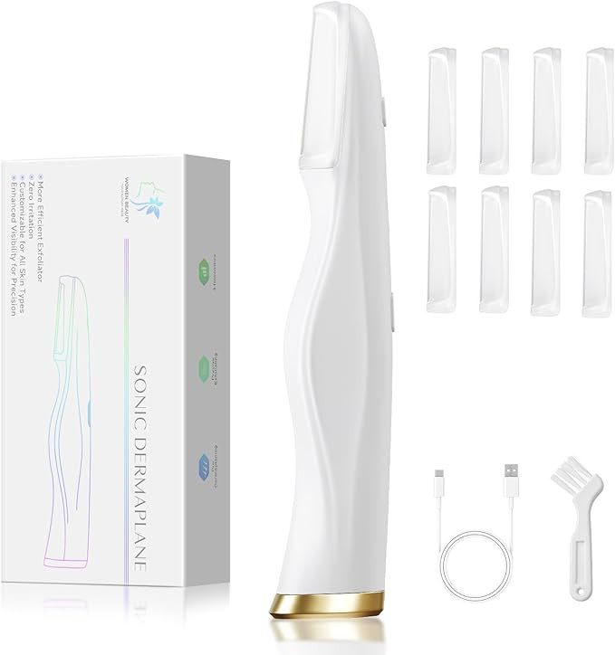 Sonic Dermaplane Tool, Electric Facial Hair Remover for Women & Eyebrow Trimmer, Exfoliating Face... | Amazon (US)