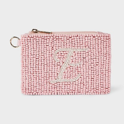 Beaded Monogram Letter E Pouch - A New Day™ Light Pink/E | Target