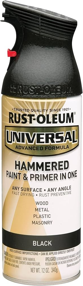 Rust-Oleum 245217 Universal All Surface Hammered Spray Paint, 12 oz, Black | Amazon (US)