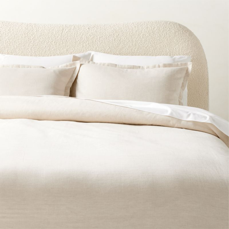 Kellen Modern Organic Cotton-Blend Beige King Duvet Cover + Reviews | CB2 | CB2