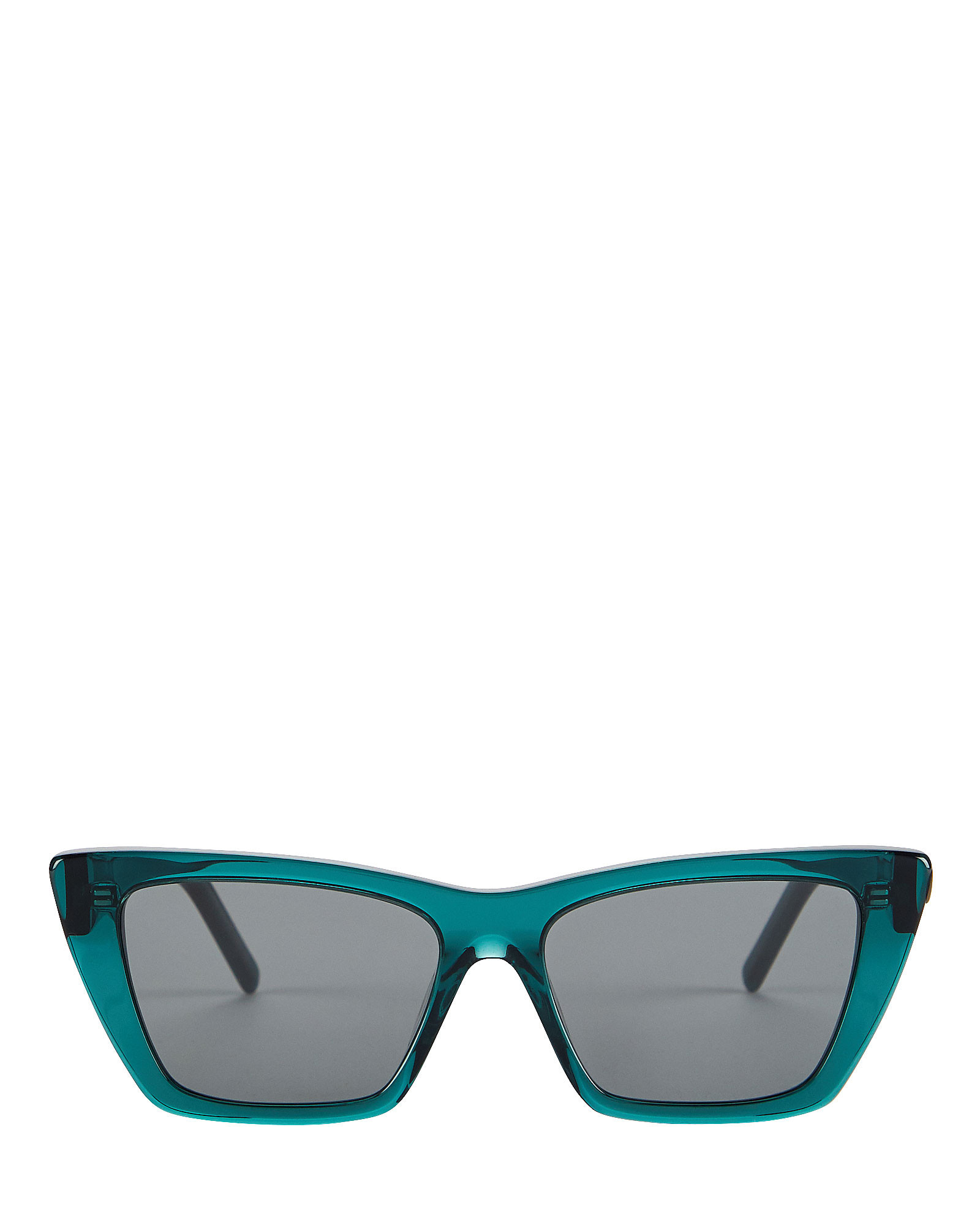 Saint Laurent Mica Cat Eye Sunglasses, Green 1SIZE | INTERMIX